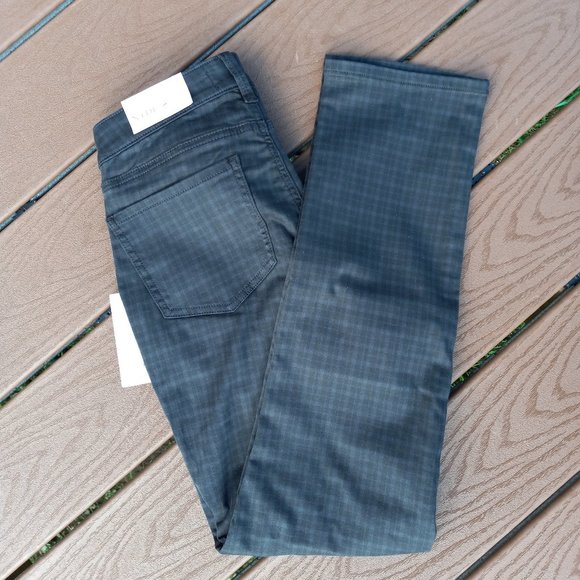 NWT NYDJ Sheri Stretch Slim Jeans Grey Mini Check Sz 6 - Picture 1 of 10